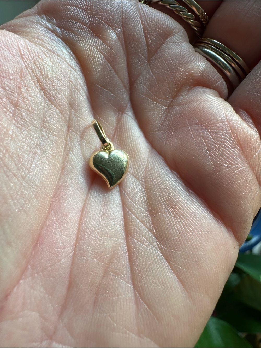 14k Gold Vintage Italian puffy heart charm